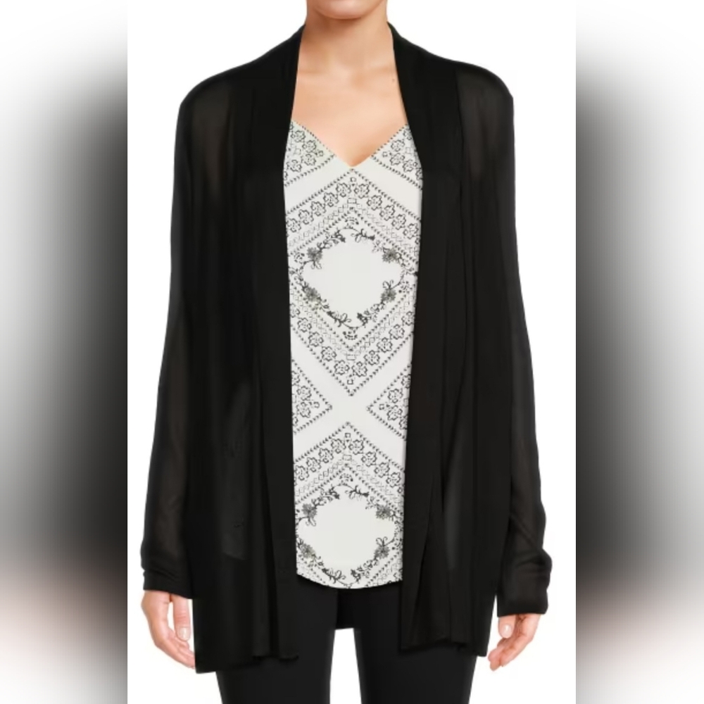 NWT. Premise Women's Black Open Front Cardigan Sweater